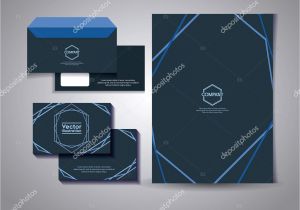 Visiting Card Background Eps File Set Of Business Card with Lines and Envelope Stock Vector