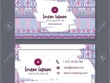 Visiting Card Background Eps Vector Business Card or Visiting Card Template with Boho Style Pattern