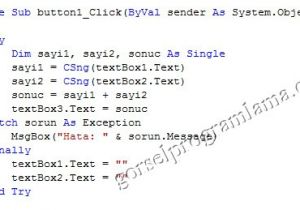 Visual Basic Try Catch Resume Next Vb Net Hata Yakalama Try Catch Finally Ve On Error Resume