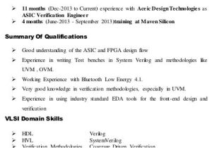 Vlsi Engineer Resume Resume format Vlsi Design Engineer Resume format