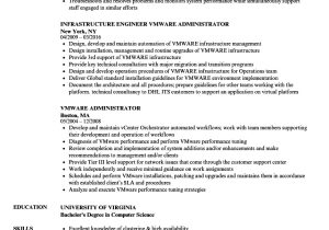 Vmware Engineer Resume Vmware Administrator Resume Samples Velvet Jobs