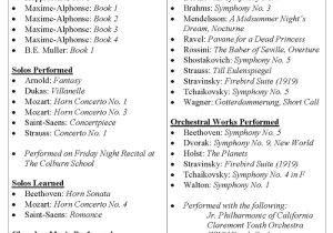 Vocal Student Resume Prepare for Success A College Audition Guide Ihs Online