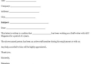 Voe Template Employment Template for Verification Letter format Of