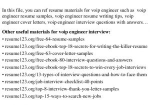 Voice Engineer Resume top 8 Voip Engineer Resume Samples