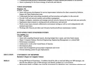 Voice Network Engineer Resume Sample Voice Engineer Resume Samples Velvet Jobs