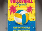 Volleyball Flyer Template Free Volleyball Tryouts Premium Flyer Psd Template Psdmarket