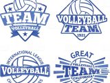 Volleyball Logo Design Templates Set Of Vector Volleyball Badges Logo Templates Etc Stock