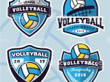 Volleyball Logo Design Templates Set Of Volleyball Logo Template Design Stock Vector Art