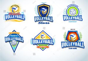 Volleyball Logo Design Templates Volleyball Logo Templates Set Volleyball Emblem Stock