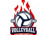 Volleyball Logo Design Templates Volleyball tournament Label Template with Volleyball Ball