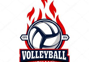 Volleyball Logo Design Templates Volleyball tournament Label Template with Volleyball Ball