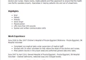 Volunteer Resume Sample Professional Hospital Volunteer Templates to Showcase Your