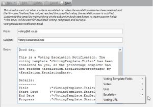 Voting Email Template Voting Template Escalation Email