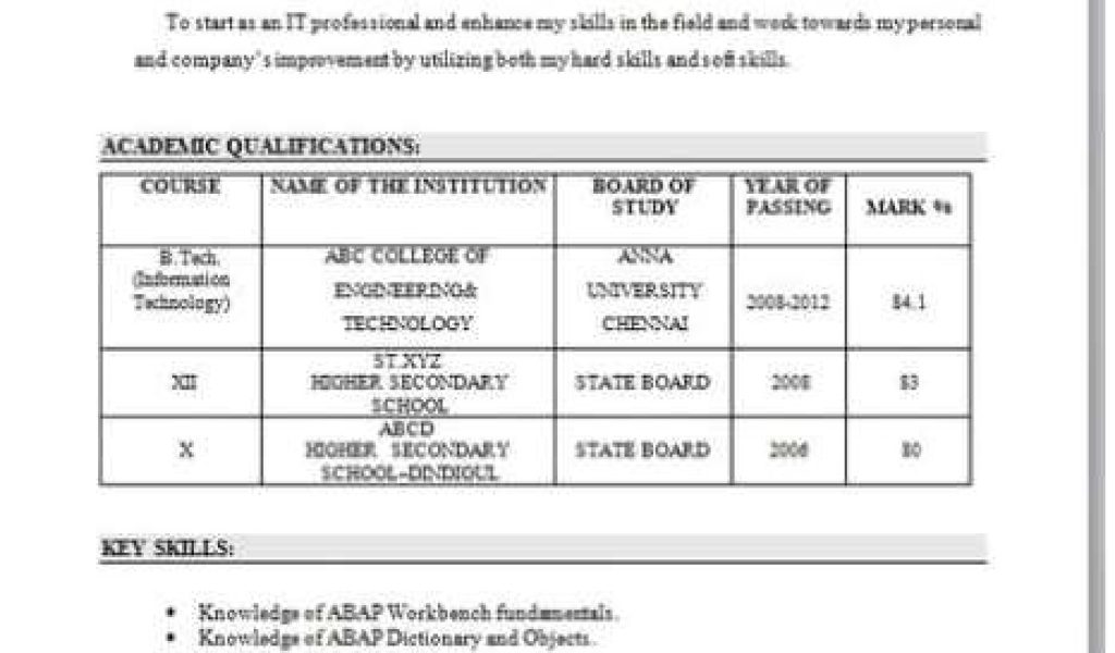 Vtu Student Resume Resume Models Mba Students 2018 2019 Studychacha ...