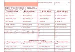 W2c Template form W 2c Corrected Wage and Tax Statement