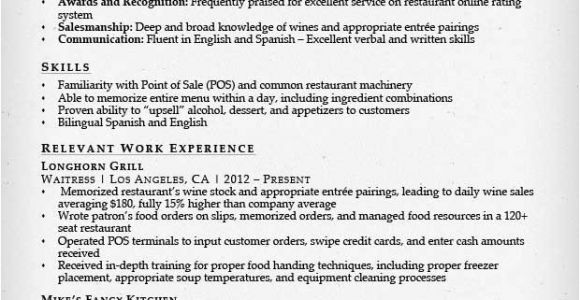 Waitress Resume Sample Food Service Waitress Waiter Resume Samples Tips