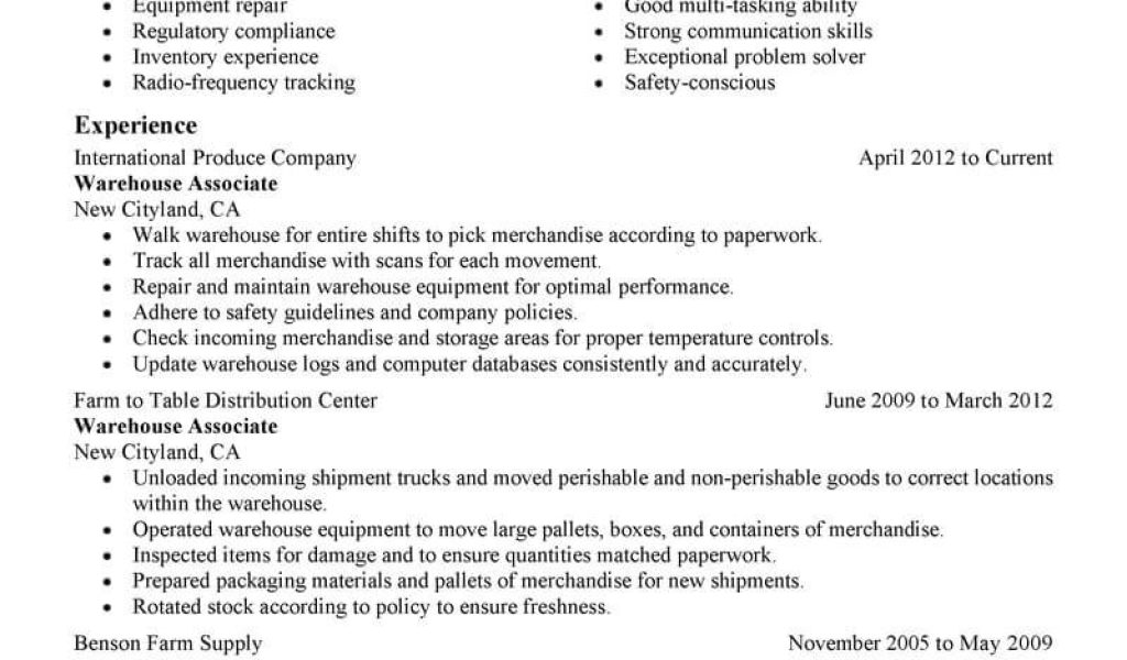 Warehouse Resume Sample Best Warehouse Associate Resume Example   Warehouse Resume Sample Best Warehouse Associate Resume Example Livecareer Of Warehouse Resume Sample 1024x600 