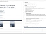 Warehouse Standard Operating Procedures Template Standard Operating Procedures Templates Smartsheet