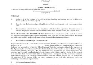 Waste Management Contract Template Electronic Waste Collection and Recycling Agreement
