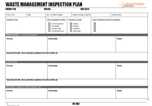 Waste Management Strategy Template Waste Management Inspection Plan