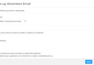 Webinar Follow Up Email Template Webinar Branding and Email Settings Zoom Help Center