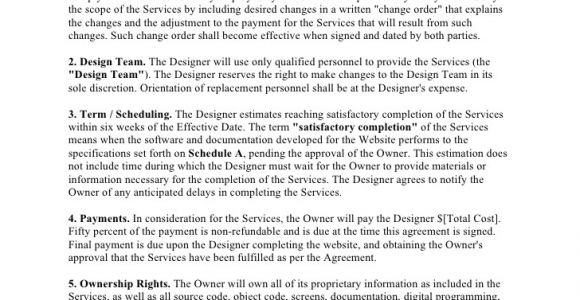 Website Ownership Contract Template Website Design Agreement Template