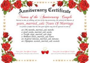 Wedding Anniversary Certificate Template Anniversary Certificate
