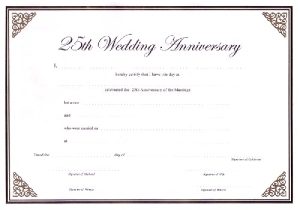 Wedding Anniversary Certificate Template Ccn Certificate Samples