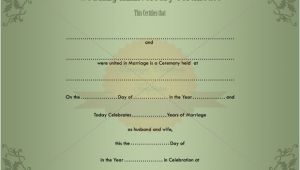 Wedding Anniversary Certificate Template Keepsake Printable Wedding Certificate Template