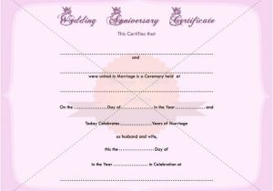 Wedding Anniversary Certificate Template Wedding Anniversary Certificate Printable Template