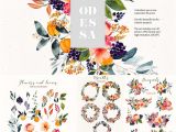 Wedding Card Clipart Free Download Odessa Floral Watercolor Clipart Floral Wreath Watercolor