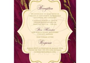Wedding Card Designs with Price Dramatic Burgundy Cream with Simulated Gold Marble Wedding Invitation Monogrammed