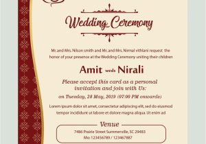 Wedding Card format In English Free Kankotri Card Template with Images Printable