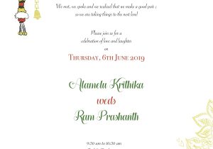 Wedding Card format In Marathi south Indian Wedding Invitation by Swetects Indianwedding