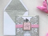 Wedding Card Laser Cutting Machine Customized Glitter Silver Laser Cut Wedding Invitations with