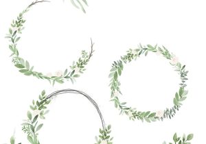 Wedding Card Logo Clipart Free Download Greenery White Flower Greenery Wedding Watercolor Clip Art
