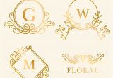 Wedding Card Logo Clipart Free Download Set Of Golden Framed Vintage Logo Vector Free Image by