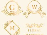 Wedding Card Logo Clipart Free Download Set Of Golden Framed Vintage Logo Vector Free Image by