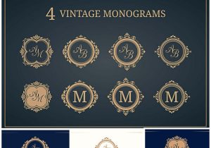 Wedding Card Logo Clipart Free Download Wedding Invitations with Monograms Vector Collection Free