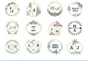 Wedding Card Logo Clipart Free Download Wedding Logos Floral Boho Monograms and Frames for Wedding