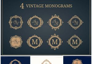 Wedding Card Logo Free Download Wedding Invitations with Monograms Vector Collection Free