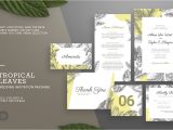 Wedding Card Name Sticker format Word Tropical Leaves Wedding Invitation Creative Wedding