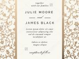 Wedding Card Rates In Mumbai Vintage Wedding Invitation Template with Golden Floral Backg