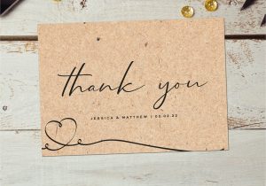 Wedding Card Thank You Card Wording Kraft Ink Thank You Cards Recycled Thank You Thank You
