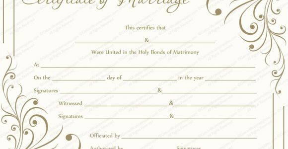 Wedding Ceremony Certificate Template Creamy Gray Marriage Certificate Template Get