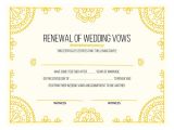 Wedding Ceremony Certificate Template Free Printable Hand Drawn Gold Certificate Of Vow Renewal