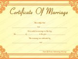 Wedding Ceremony Certificate Template orange Frame Wedding Certificate Template