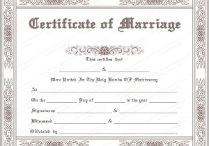 Wedding Ceremony Certificate Template Printable Marriage Certificate Templates 10 Editable