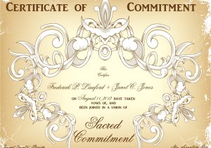 Wedding Ceremony Certificate Template Wedding Planner Marriage Commitment Ceremony