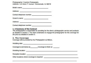 Wedding Contract Template for Photographers 14 Wedding Photography Contract Template 14 Download